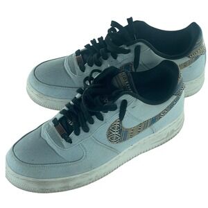 Nike Air Force 1 Low Denim Woven Aztec Swoosh Mens Sneakers‎ Size 10.5